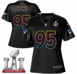 Women's Nike New England Patriots #95 Chris Long Game Black Fashion Super Bowl LI 51 NFL Jersey