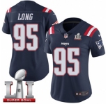Women's Nike New England Patriots #95 Chris Long Limited Navy Blue Rush Super Bowl LI 51 NFL Jersey