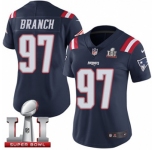 Women's Nike New England Patriots #97 Alan Branch Limited Navy Blue Rush Super Bowl LI 51 NFL Jersey