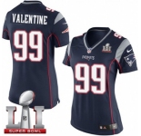 Women's Nike New England Patriots #99 Vincent Valentine Elite Navy Blue Team Color Super Bowl LI 51 NFL Jersey