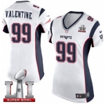 Women's Nike New England Patriots #99 Vincent Valentine Elite White Super Bowl LI 51 NFL Jersey