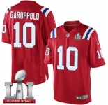 Youth Nike New England Patriots #10 Jimmy Garoppolo Elite Red Alternate Super Bowl LI 51 NFL Jersey