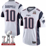Youth Nike New England Patriots #10 Jimmy Garoppolo Elite White Super Bowl LI 51 NFL Jersey
