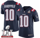 Youth Nike New England Patriots #10 Jimmy Garoppolo Limited Navy Blue Rush Super Bowl LI 51 NFL Jersey