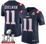 Youth Nike New England Patriots #11 Julian Edelman Limited Navy Blue Rush Super Bowl LI 51 NFL Jersey