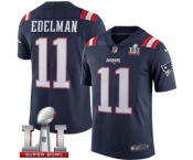 Youth Nike New England Patriots #11 Julian Edelman Limited Navy Blue Rush Super Bowl LI 51 NFL Jersey