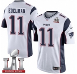 Youth Nike New England Patriots #11 Julian Edelman Limited White Super Bowl LI 51 NFL Jersey