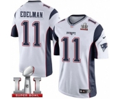 Youth Nike New England Patriots #11 Julian Edelman Limited White Super Bowl LI 51 NFL Jersey