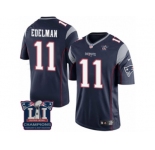 Youth Nike New England Patriots #11 Julian Edelman Navy Blue Team Color Super Bowl LI Champions NFL Jersey