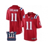 Youth Nike New England Patriots #11 Julian Edelman Red Alternate Super Bowl LI Champions NFL Jersey