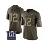Youth Nike New England Patriots #12 Tom Brady Limited Green Salute to Service Super Bowl LI Champions NFL Jersey