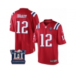 Youth Nike New England Patriots #12 Tom Brady Red Alternate Super Bowl LI Champions NFL Jersey