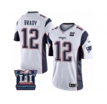 Youth Nike New England Patriots #12 Tom Brady White Super Bowl LI Champions NFL Jersey