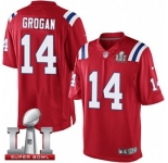 Youth Nike New England Patriots #14 Steve Grogan Elite Red Alternate Super Bowl LI 51 NFL Jersey