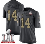 Youth Nike New England Patriots #14 Steve Grogan Limited Black 2016 Salute to Service Super Bowl LI 51 NFL Jersey