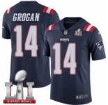 Youth Nike New England Patriots #14 Steve Grogan Limited Navy Blue Rush Super Bowl LI 51 NFL Jersey