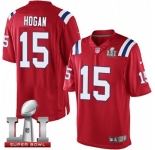 Youth Nike New England Patriots #15 Chris Hogan Limited Red Alternate Super Bowl LI 51 NFL Jersey