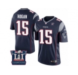 Youth Nike New England Patriots #15 Chris Hogan Navy Blue Team Color Super Bowl LI Champions NFL Jersey