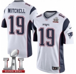 Youth Nike New England Patriots #19 Malcolm Mitchell Elite White Super Bowl LI 51 NFL Jersey