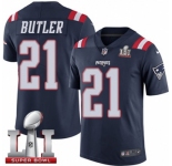 Youth Nike New England Patriots #21 Malcolm Butler Limited Navy Blue Rush Super Bowl LI 51 NFL Jersey