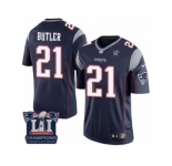 Youth Nike New England Patriots #21 Malcolm Butler Navy Blue Team Color Super Bowl LI Champions NFL Jersey