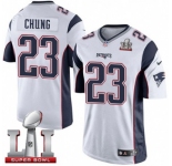 Youth Nike New England Patriots #23 Patrick Chung Elite White Super Bowl LI 51 NFL Jersey