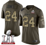 Youth Nike New England Patriots #24 Cyrus Jones Limited Green Salute to Service Super Bowl LI 51 NFL Jersey