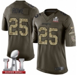 Youth Nike New England Patriots #25 Eric Rowe Limited Green Salute to Service Super Bowl LI 51 NFL Jersey