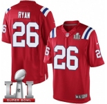 Youth Nike New England Patriots #26 Logan Ryan Elite Red Alternate Super Bowl LI 51 NFL Jersey