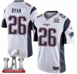Youth Nike New England Patriots #26 Logan Ryan Elite White Super Bowl LI 51 NFL Jersey