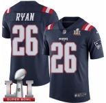 Youth Nike New England Patriots #26 Logan Ryan Limited Navy Blue Rush Super Bowl LI 51 NFL Jersey