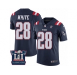Youth Nike New England Patriots #28 James White Limited Navy Blue Rush Super Bowl LI Champions NFL Jersey
