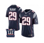Youth Nike New England Patriots #29 LeGarrette Blount Navy Blue Team Color Super Bowl LI Champions NFL Jersey