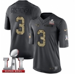 Youth Nike New England Patriots #3 Stephen Gostkowski Limited Black 2016 Salute to Service Super Bowl LI 51 NFL Jersey