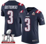 Youth Nike New England Patriots #3 Stephen Gostkowski Limited Navy Blue Rush Super Bowl LI 51 NFL Jersey