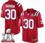 Youth Nike New England Patriots #30 Duron Harmon Elite Red Alternate Super Bowl LI 51 NFL Jersey