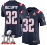 Youth Nike New England Patriots #32 Devin McCourty Limited Navy Blue Rush Super Bowl LI 51 NFL Jersey