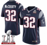 Youth Nike New England Patriots #32 Devin McCourty Limited Navy Blue Team Color Super Bowl LI 51 NFL Jersey