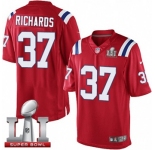 Youth Nike New England Patriots #37 Jordan Richards Elite Red Alternate Super Bowl LI 51 NFL Jersey