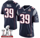 Youth Nike New England Patriots #39 Montee Ball Elite Navy Blue Team Color Super Bowl LI 51 NFL Jersey