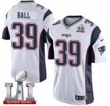 Youth Nike New England Patriots #39 Montee Ball Elite White Super Bowl LI 51 NFL Jersey