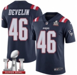 Youth Nike New England Patriots #46 James Develin Limited Navy Blue Rush Super Bowl LI 51 NFL Jersey