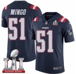 Youth Nike New England Patriots #51 Barkevious Mingo Limited Navy Blue Rush Super Bowl LI 51 NFL Jersey