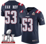 Youth Nike New England Patriots #53 Kyle Van Noy Limited Navy Blue Rush Super Bowl LI 51 NFL Jersey