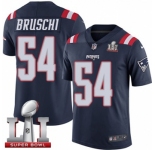 Youth Nike New England Patriots #54 Tedy Bruschi Limited Navy Blue Rush Super Bowl LI 51 NFL Jersey