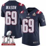 Youth Nike New England Patriots #69 Shaq Mason Limited Navy Blue Rush Super Bowl LI 51 NFL Jersey