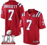 Youth Nike New England Patriots #7 Jacoby Brissett Elite Red Alternate Super Bowl LI 51 NFL Jersey