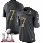 Youth Nike New England Patriots #7 Jacoby Brissett Limited Black 2016 Salute to Service Super Bowl LI 51 NFL Jersey