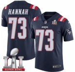 Youth Nike New England Patriots #73 John Hannah Limited Navy Blue Rush Super Bowl LI 51 NFL Jersey