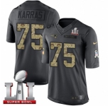 Youth Nike New England Patriots #75 Ted Karras Limited Black 2016 Salute to Service Super Bowl LI 51 NFL Jersey